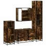 Set de muebles baño 4 pzas madera contrachapada roble ahumado von , Badezimmermöbel - Ref: Foro24-3301202, Preis: 452,85 €, R...