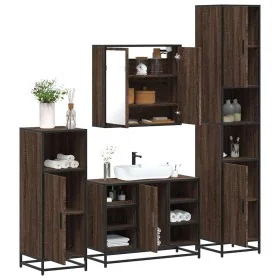 Set de muebles baño 4 pzas madera contrachapada roble marrón von , Badezimmermöbel - Ref: Foro24-3301214, Preis: 381,05 €, Ra...