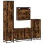 Set de muebles baño 4 pzas madera contrachapada roble ahumado by , Bathroom furniture - Ref: Foro24-3301242, Price: 404,08 €,...