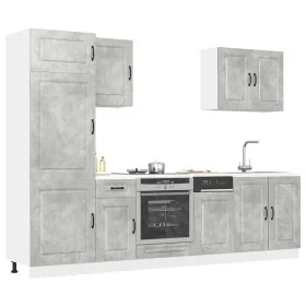 Mueble cocina Kalmar gris hormigón 7 pzas madera contrachapada von , Küchenschränke - Ref: Foro24-3314765, Preis: 549,56 €, R...
