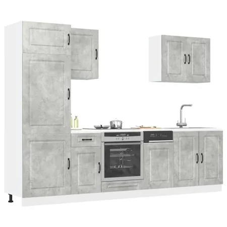 Mueble cocina Kalmar gris hormigón 7 pzas madera contrachapada von , Küchenschränke - Ref: Foro24-3314765, Preis: 549,56 €, R...
