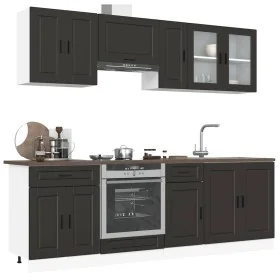 Mueble de cocina Kalmar negra 8 piezas madera contrachapada by , Kitchen cabinets - Ref: Foro24-3314842, Price: 604,56 €, Dis...