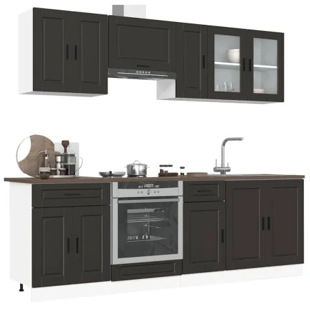Mueble de cocina Kalmar negra 8 piezas madera contrachapada von , Küchenschränke - Ref: Foro24-3314842, Preis: 574,19 €, Raba...