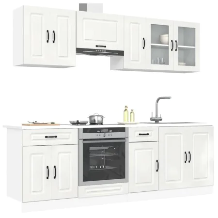 Mueble cocina Kalmar blanco de alto brillo 8 pzas de , Armarios de cocina - Ref: Foro24-3314823, Precio: 607,52 €, Descuento: %