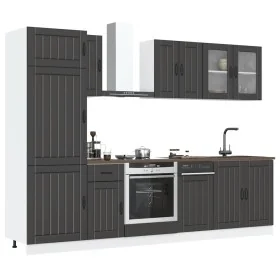 Mueble de cocina Kalmar negra 8 piezas madera contrachapada von , Küchenschränke - Ref: Foro24-3314802, Preis: 601,04 €, Raba...