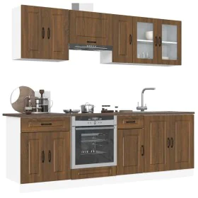 Mueble cocina Kalmar roble marrón 8 pzas madera contrachapada by , Kitchen cabinets - Ref: Foro24-3314828, Price: 544,29 €, D...
