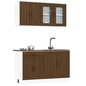 Mueble cocina Kalmar roble marrón 4 pzas madera contrachapada von , Küchenschränke - Ref: Foro24-3314868, Preis: 295,63 €, Ra...
