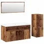 Juego de muebles de baño 4 piezas madera ingeniería envejecida by , Bathroom furniture - Ref: Foro24-3328601, Price: 288,54 €...