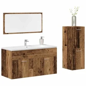 Juego de muebles de baño 3 piezas madera ingeniería envejecida by , Bathroom furniture - Ref: Foro24-3328593, Price: 123,96 €...