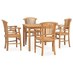 Juego de comedor de jardín 5 piezas madera maciza de teca by , Garden sets - Ref: Foro24-3060009, Price: 693,35 €, Discount: %