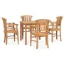 Juego de comedor de jardín 5 piezas madera maciza de teca de , Conjuntos de jardín - Ref: Foro24-3060009, Precio: 693,26 €, D...