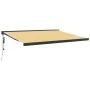 Toldo retráctil aluminio y tela amarillo y blanco 4,5x3 m de , Toldos - Ref: Foro24-3154609, Precio: 702,19 €, Descuento: %