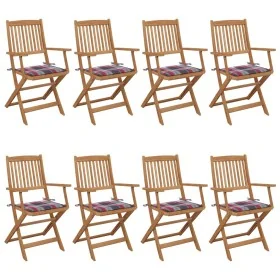 Sillas de jardín plegables 8 uds y cojines madera maciza acacia by , Garden chairs - Ref: Foro24-3074980, Price: 432,48 €, Di...