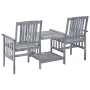 Sillas de jardín con mesita y cojines madera maciza acacia von , Gartensets - Ref: Foro24-3061316, Preis: 160,26 €, Rabatt: %