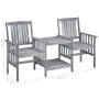 Sillas de jardín con mesita y cojines madera maciza acacia von , Gartensets - Ref: Foro24-3061316, Preis: 160,26 €, Rabatt: %