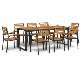 Juego de comedor de jardín 9 pzas madera maciza acacia y metal von , Gartensets - Ref: Foro24-3155413, Preis: 890,72 €, Rabat...