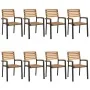 Juego de comedor de jardín 9 pzas madera maciza acacia y metal de , Conjuntos de jardín - Ref: Foro24-3155413, Precio: 890,64...