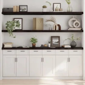 Estante pared madera roble tratada marrón oscuro 220x40x(2-6)cm by , Shelves and shelves - Ref: Foro24-363855, Price: 82,03 €...