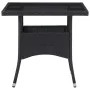 Synthetic rattan and black glass garden dining table by vidaXL, Garden tables - Ref: Foro24-46177, Price: 134,85 €, Discount: %