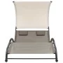 Tumbona doble con toldo textilene taupe by , Loungers - Ref: Foro24-310545, Price: 250,57 €, Discount: %