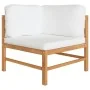 Sofás de esquina 2 uds madera maciza teca y cojines color crema von , Modulare Sofas für den Außenbereich - Ref: Foro24-31610...