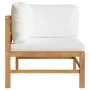 Sofás de esquina 2 uds madera maciza teca y cojines color crema von , Modulare Sofas für den Außenbereich - Ref: Foro24-31610...