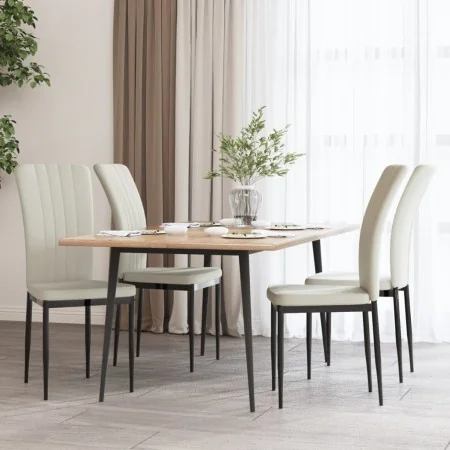 Sillas de comedor 4 unidades terciopelo crema de , Sillas de comedor - Ref: Foro24-326113, Precio: 178,55 €, Descuento: %