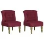 Sillones de estilo francés 2 unidades de tela color vino tinto de , Sillones - Ref: Foro24-282137, Precio: 229,98 €, Descuent...