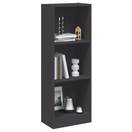 Estantería de 3 niveles madera ingeniería gris 40x24x109 cm de , Librerías y estanterías - Ref: Foro24-800830, Precio: 69,39 ...