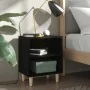 Mesitas de noche 2 uds patas madera maciza negras 40x30x50 cm by , Nightstands - Ref: Foro24-805782, Price: 54,14 €, Discount: %