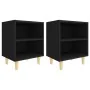 Mesitas de noche 2 uds patas madera maciza negras 40x30x50 cm by , Nightstands - Ref: Foro24-805782, Price: 54,14 €, Discount: %