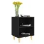 Mesitas de noche 2 uds patas madera maciza negras 40x30x50 cm by , Nightstands - Ref: Foro24-805782, Price: 54,14 €, Discount: %