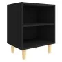 Mesitas de noche 2 uds patas madera maciza negras 40x30x50 cm by , Nightstands - Ref: Foro24-805782, Price: 54,14 €, Discount: %