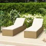 Tumbona de ratán sintético marrón y blanco crema by , Loungers - Ref: Foro24-310147, Price: 258,09 €, Discount: %