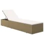 Tumbona de ratán sintético marrón y blanco crema by , Loungers - Ref: Foro24-310147, Price: 258,09 €, Discount: %