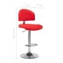 Taburete de cocina de cuero sintético rojo de , Taburetes de cocina - Ref: Foro24-249650, Precio: 103,58 €, Descuento: %