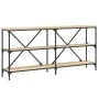 Mesa consola hierro madera ingeniería roble Sonoma 160x30x75 cm de , Mesas auxiliares - Ref: Foro24-832849, Precio: 103,49 €,...
