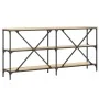 Mesa consola hierro madera ingeniería roble Sonoma 160x30x75 cm de , Mesas auxiliares - Ref: Foro24-832849, Precio: 103,49 €,...