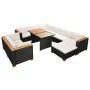 Set muebles de jardín 10 piezas y cojines ratán sintético negro von , Gartensets - Ref: Foro24-42753, Preis: 1,00 €, Rabatt: %