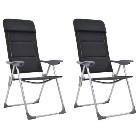 Sillas de camping de aluminio 2 unidades negras 58x69x111 cm von , Campingmöbel - Ref: Foro24-44313, Preis: 144,74 €, Rabatt: %