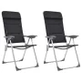 Sillas de camping de aluminio 2 unidades negras 58x69x111 cm von , Campingmöbel - Ref: Foro24-44313, Preis: 144,74 €, Rabatt: %