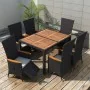 Set comedor de jardín 7 piezas ratán sintético y madera negro von , Gartensets - Ref: Foro24-47681, Preis: 724,73 €, Rabatt: %