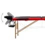 Camilla de masaje plegable 2 zonas madera negro y rojo de , Mesas de masaje - Ref: Foro24-110206, Precio: 163,14 €, Descuento: %