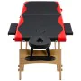 Camilla de masaje plegable 2 zonas madera negro y rojo de , Mesas de masaje - Ref: Foro24-110206, Precio: 163,14 €, Descuento: %