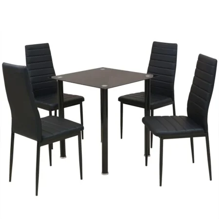 Conjunto de mesas y sillas de comedor de cinco piezas negro by , Furniture sets for kitchens and dining rooms - Ref: Foro24-2...