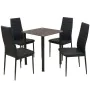Conjunto de mesas y sillas de comedor de cinco piezas negro by , Furniture sets for kitchens and dining rooms - Ref: Foro24-2...