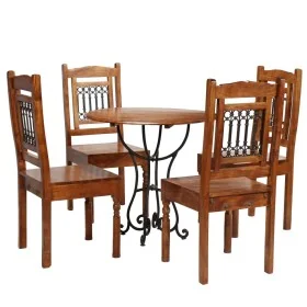 Juego de mesas de comedor 5 piezas madera maciza de acacia de , muebles para cocinas y comedores - Ref: Foro24-275336, Precio...