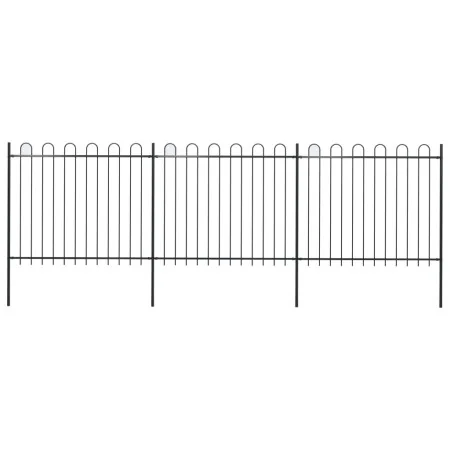 Valla de jardín con puntas de aro acero negro 5,1x1,5 m von , Zaunpaneele - Ref: Foro24-277676, Preis: 245,97 €, Rabatt: %