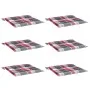 Cojines de silla de jardín 6 uds tela a cuadros rojo 50x50x3 cm by , Cushions for chairs and sofas - Ref: Foro24-314070, Pric...