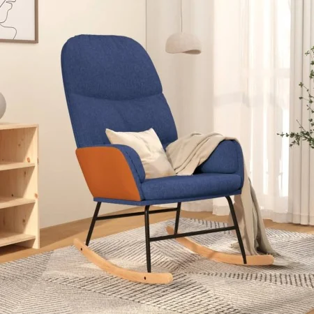 Silla mecedora de tela azul by , Rocking chairs - Ref: Foro24-341046, Price: 116,23 €, Discount: %